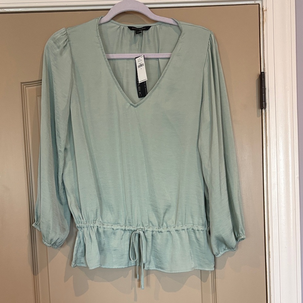 Sage Green Satin Blouse